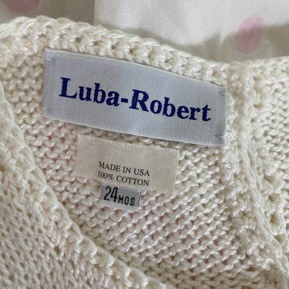 VTG Luba Robert Baby Girls Dress Size 24 mos Easter Party Church Pink Dots - Picture 6 of 9